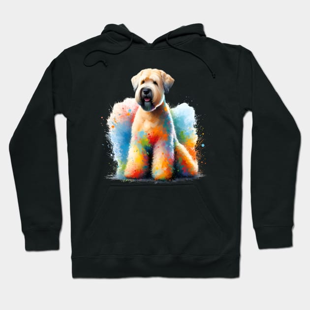 Joyful Soft Coated Wheaten Terrier in Splash Art Hoodie by ArtRUs